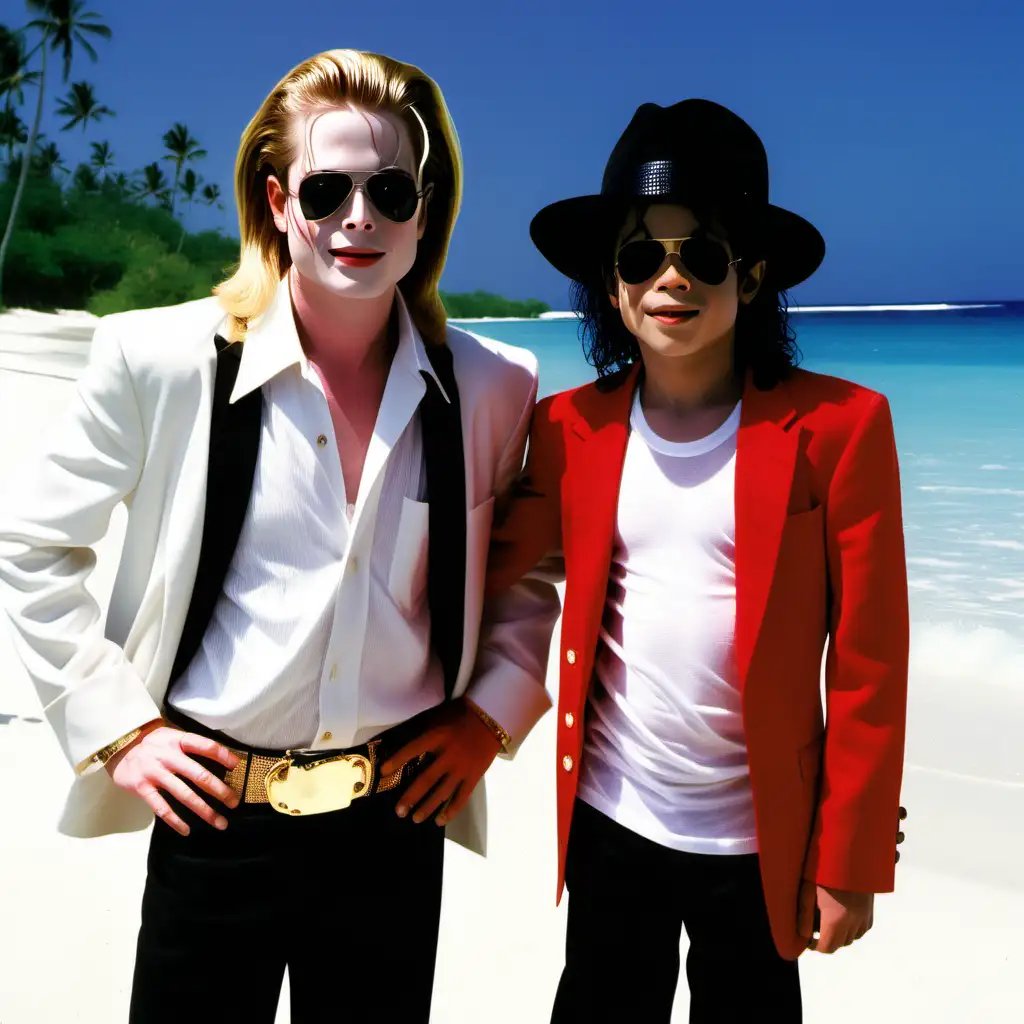 Michael Jackson and Macauley Culkin Enjoying Paradise