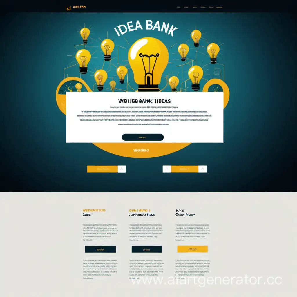 красиво оформленный веб сайт на тему "банк идей"  где есть три списка: 
1 реализованные идеи 
2 поданные идеи 
3 подать идею
