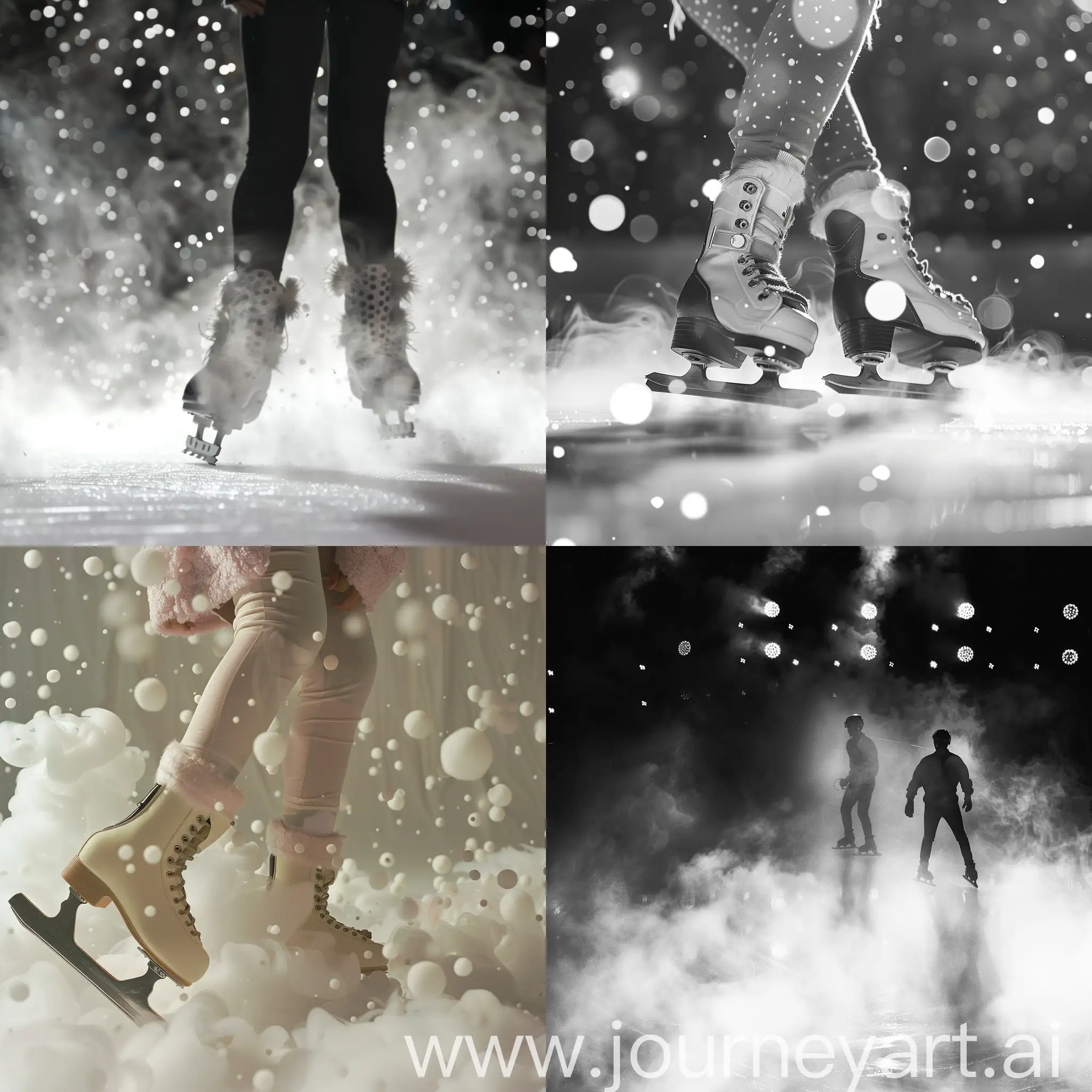 Ice-Skating-Performance-Amidst-Smoke-and-White-Dots