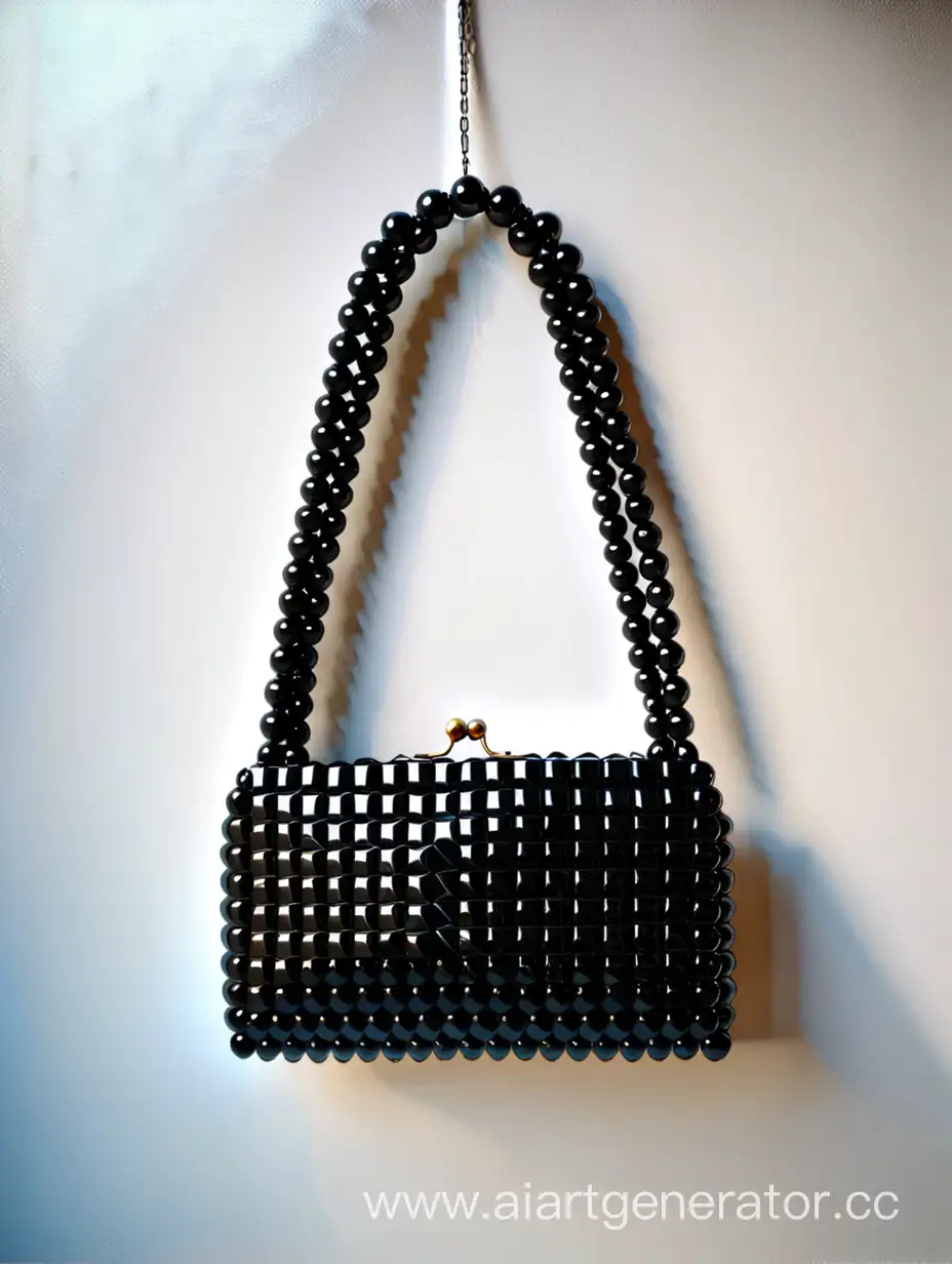 Elegant-Black-Beaded-Handbag-with-Square-Corners-and-Chain-Strap