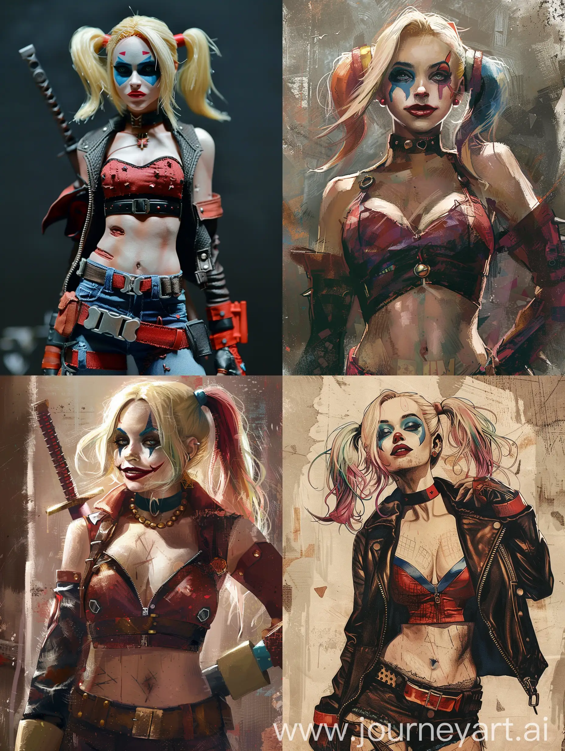 Harley-Quinn-Cosplayer-with-Vintage-Comics-Dynamic-Portrait