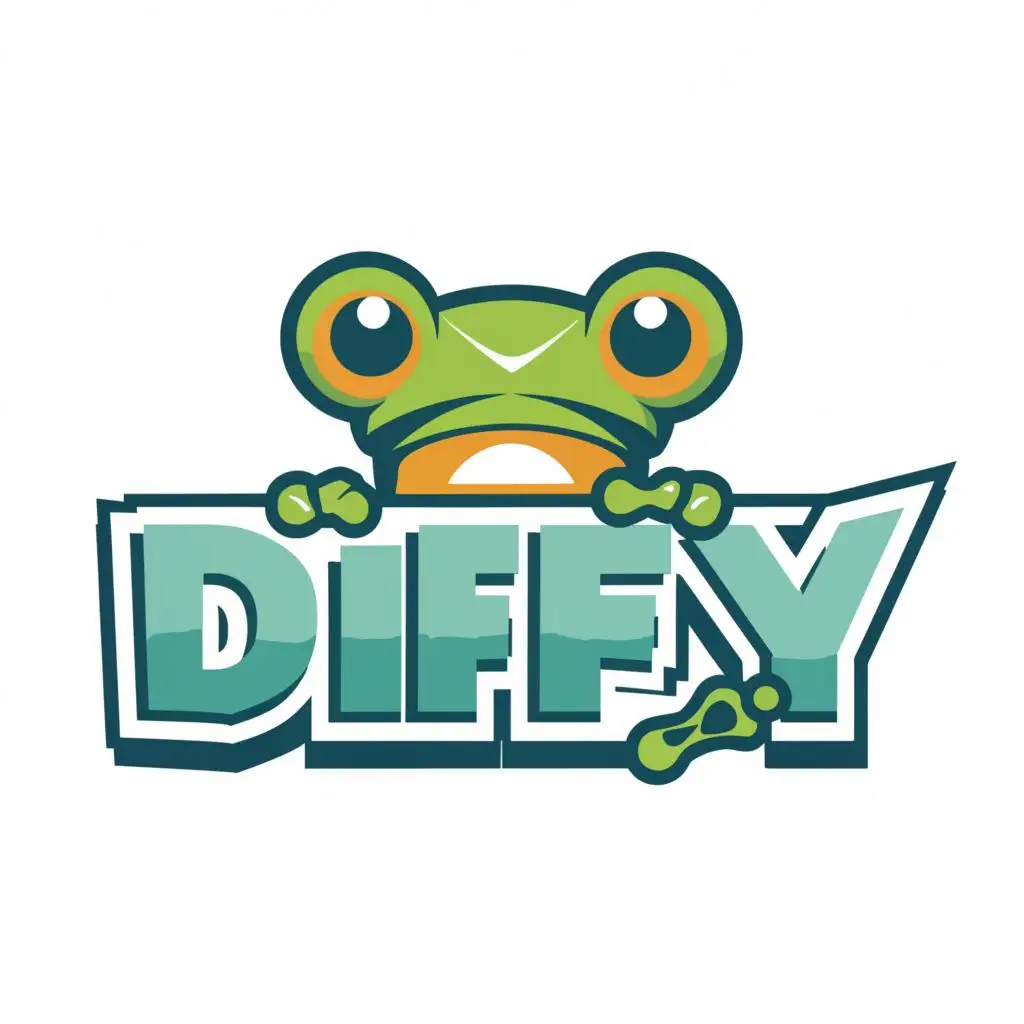 logo, frog, with the text "Diffy", typography
