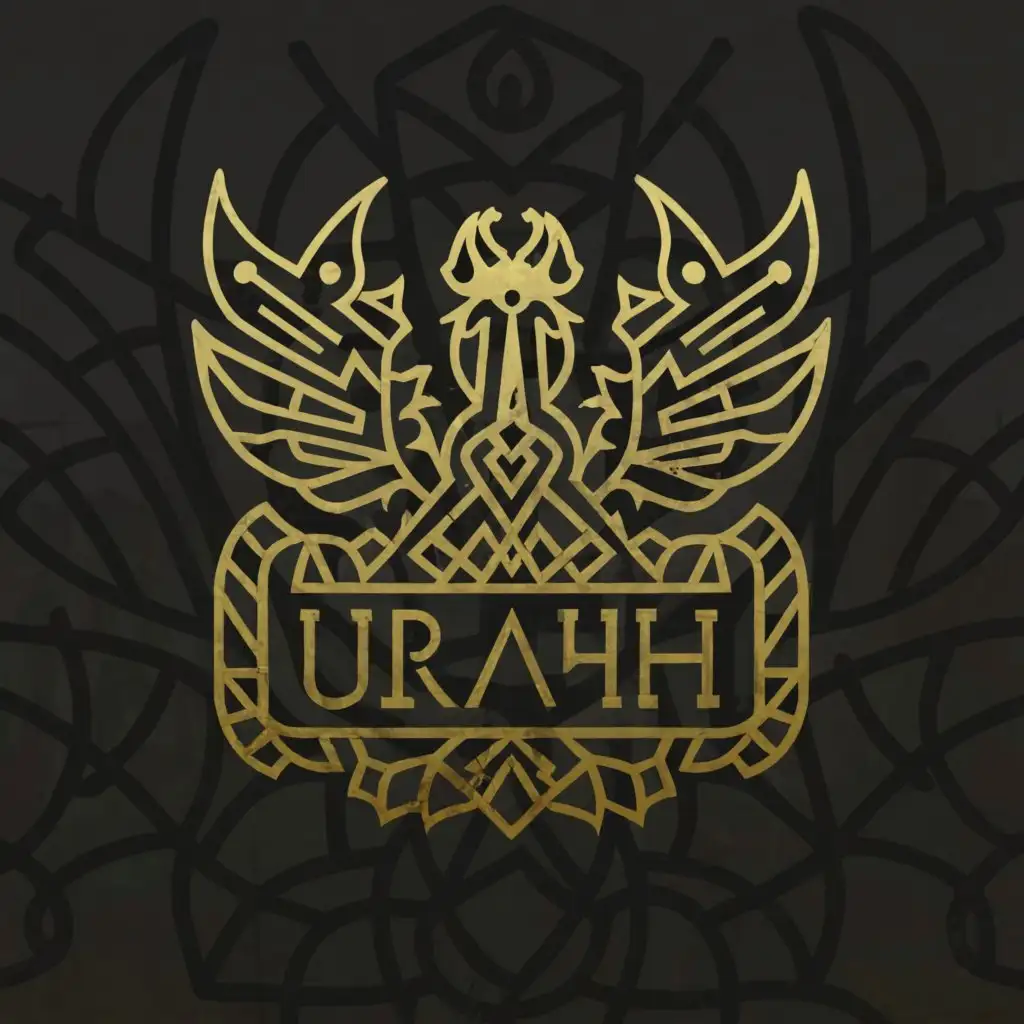 a logo design,with the text "Urakh", main symbol:Urakh With Dragon IN a Dark Jungle HD,complex,clear background