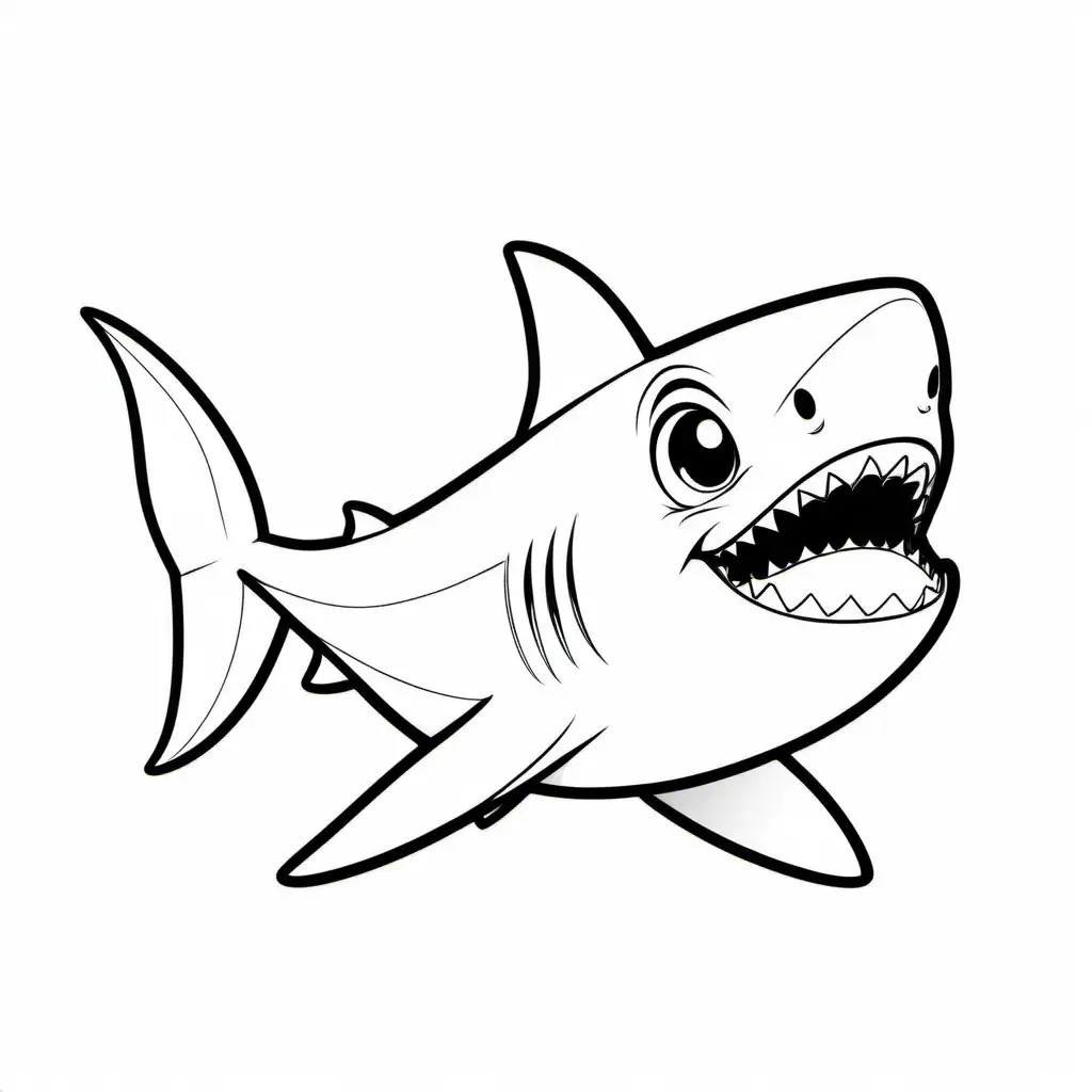 Simple-Baby-Shark-Coloring-Page-with-Ample-White-Space