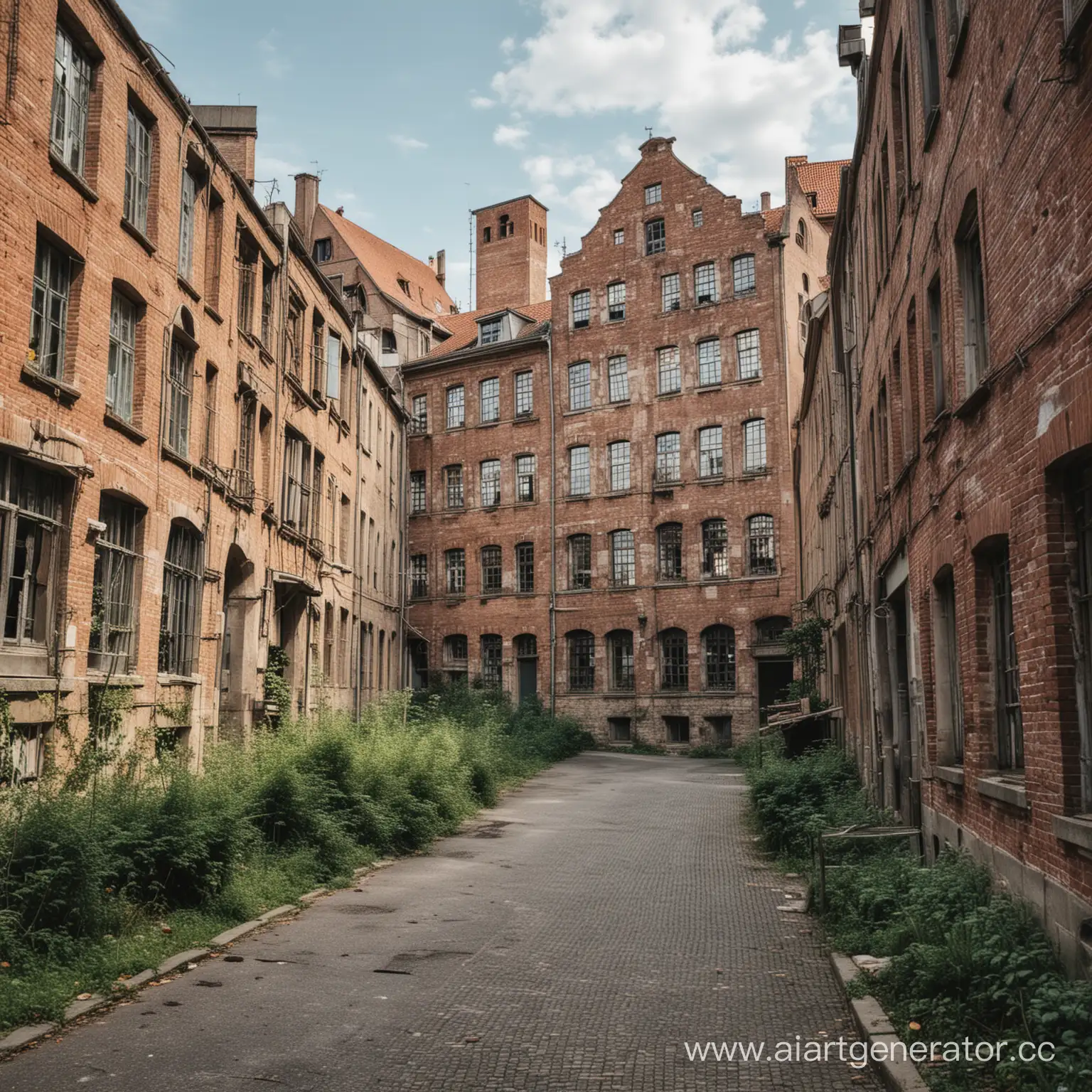 Город в Германии с памятниками истории и культуры, но они обветшали, со старыми заводами и фабриками и старыми пятиэтажными домами