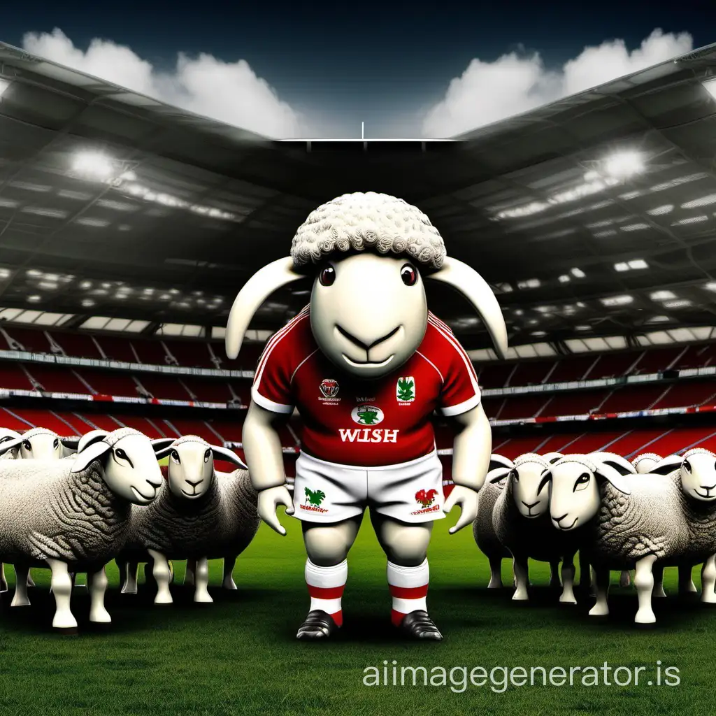 Welsh Rugby playing sheep

