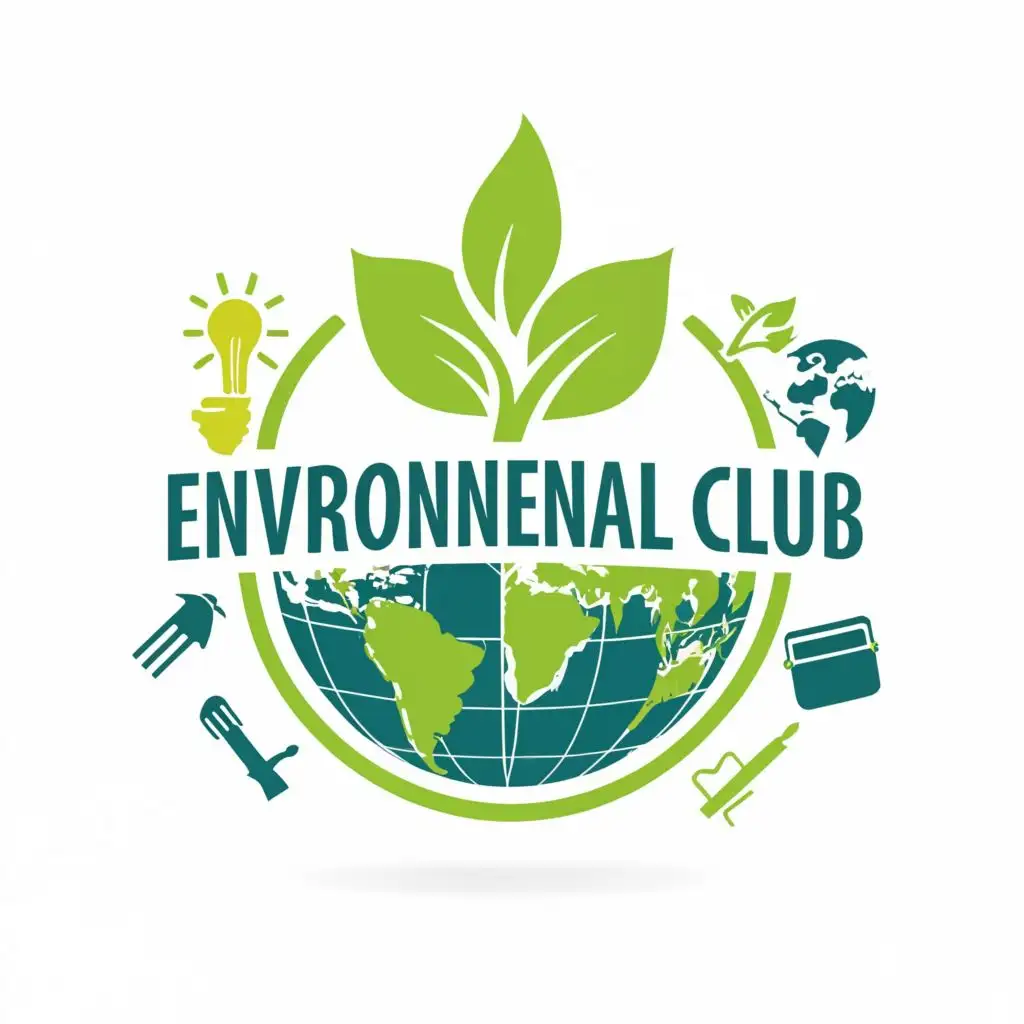 logo, plant and world, with the text "Environmental Club", typography, be used in Education industry