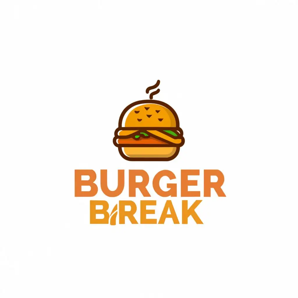 LOGO-Design-For-Burger-Break-Appetizing-Burgers-Chicken-Emblem-for-Restaurant-Branding