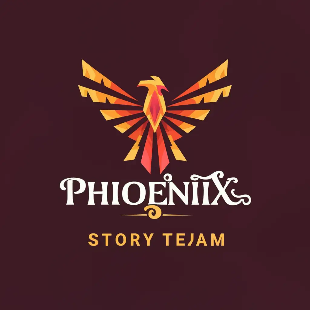 a logo design,with the text "Phoenix Story team", main symbol:Scenario,Moderate,clear background