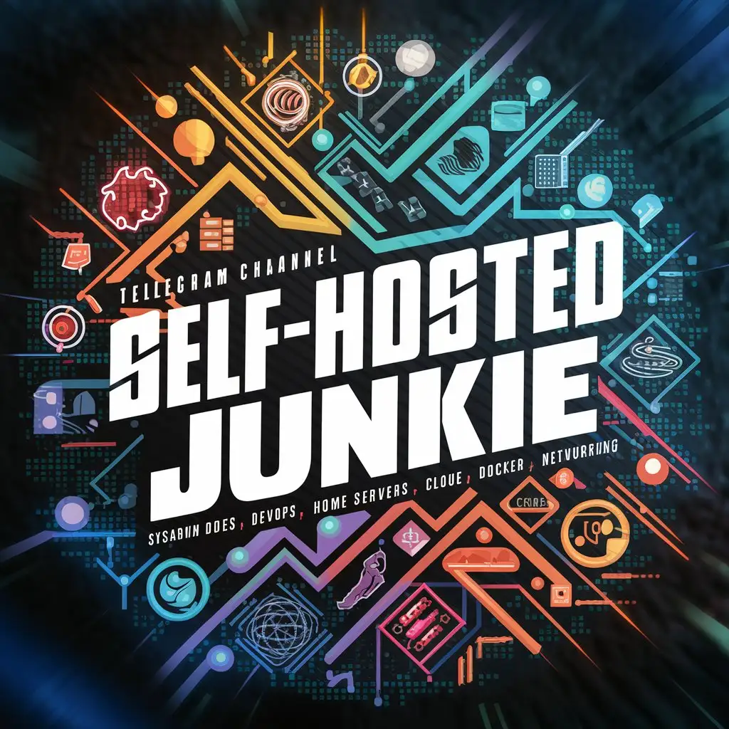 Tech Savvy Logo Design for Selfhosted Junkie Telegram Channel