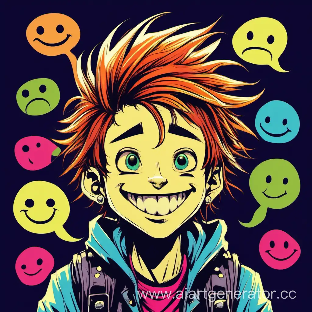 Vibrant-Cartoon-Teen-with-Tousled-Hair-Expressing-Playful-Punk-Childishness