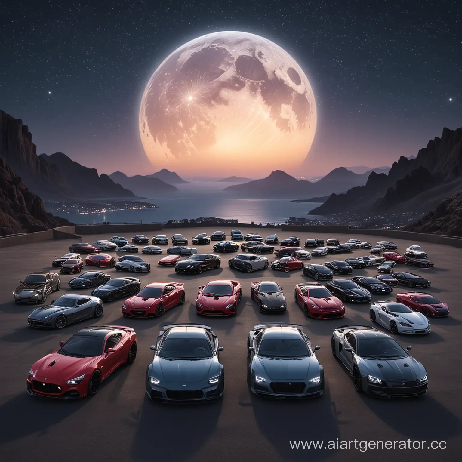 Semicircle-of-20-Premium-Cars-Under-a-Starry-Night-Sky