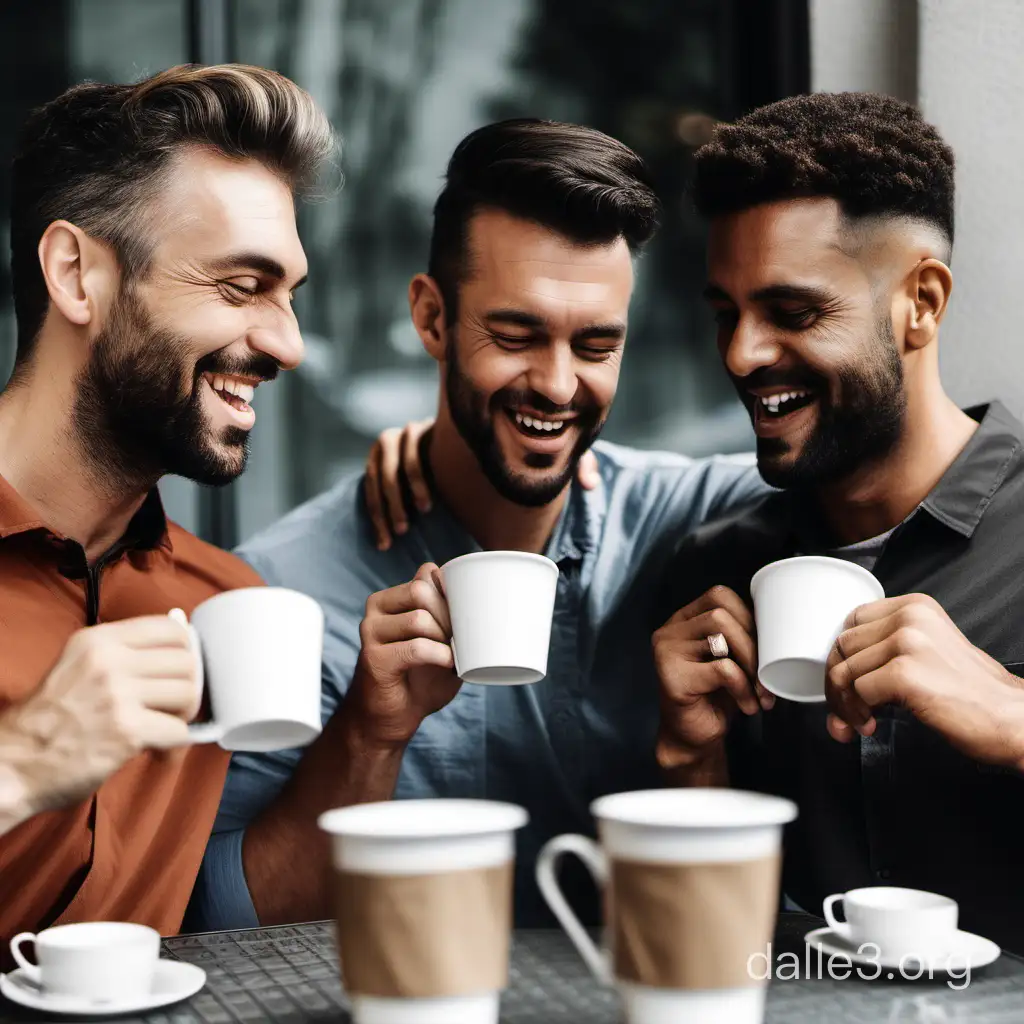 Male Friends Drinking Lots of Coffee on a Friday
