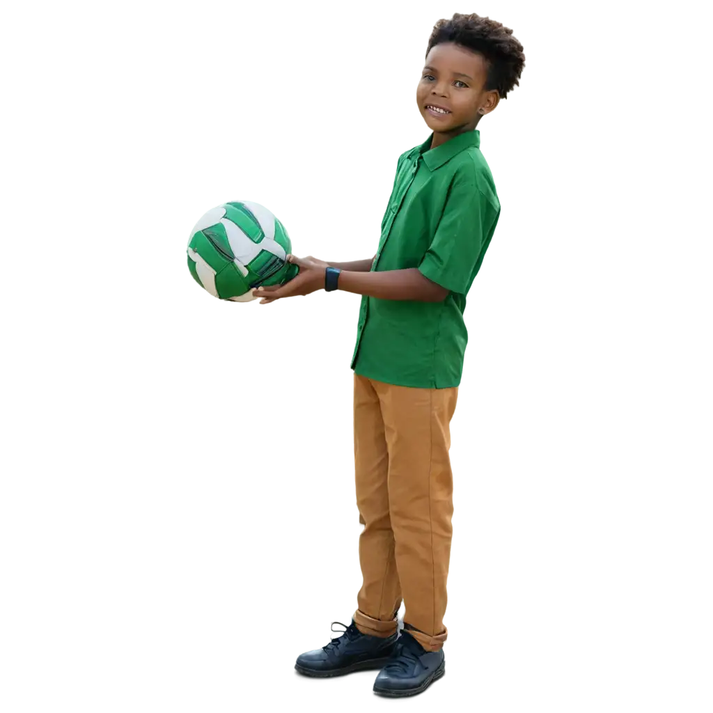 african boy holding ball