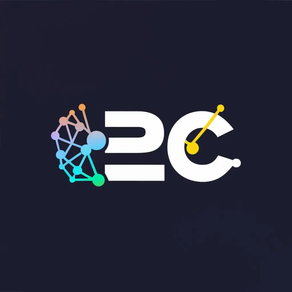a logo design,with the text "E2C", main symbol:A lightning ⚡️ with neural network computing,Moderate,be used in Technology industry,clear background