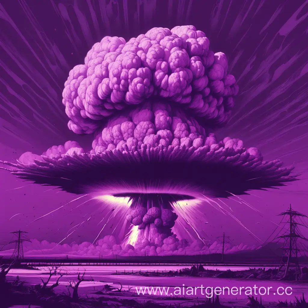 ядерный взрыв, фиолетовый, фонк