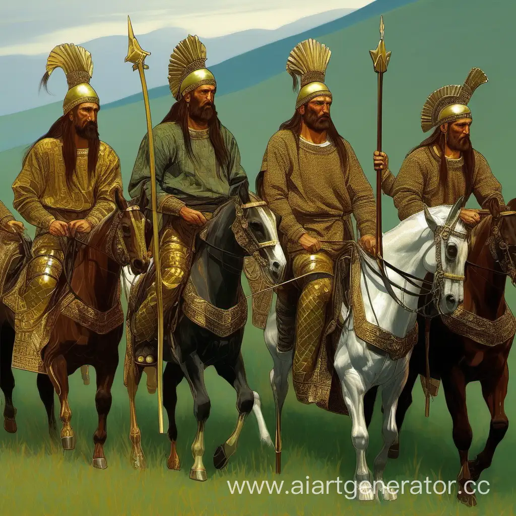 Blonde-Scythian-Warriors-Riding-Majestic-Horses