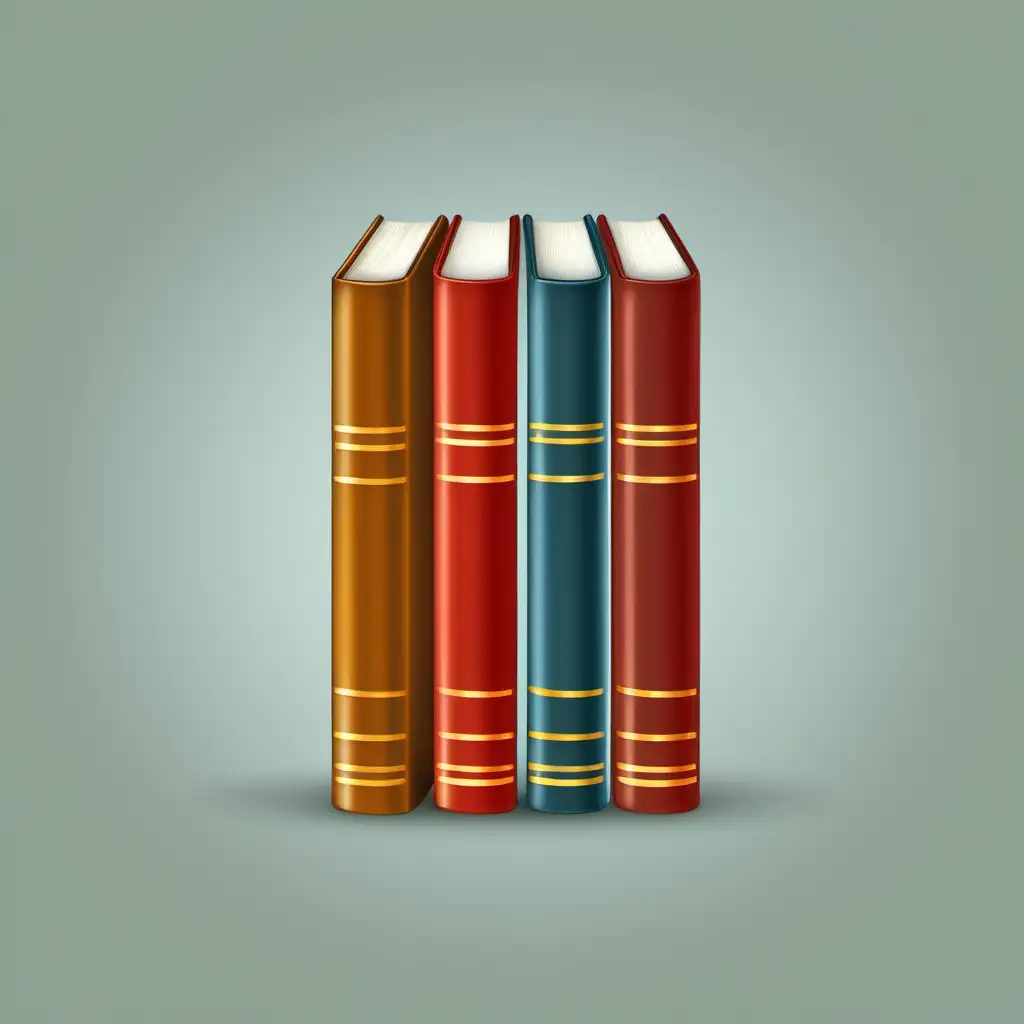 Elegant Book Spine Trio Icon for Sophisticated Reading