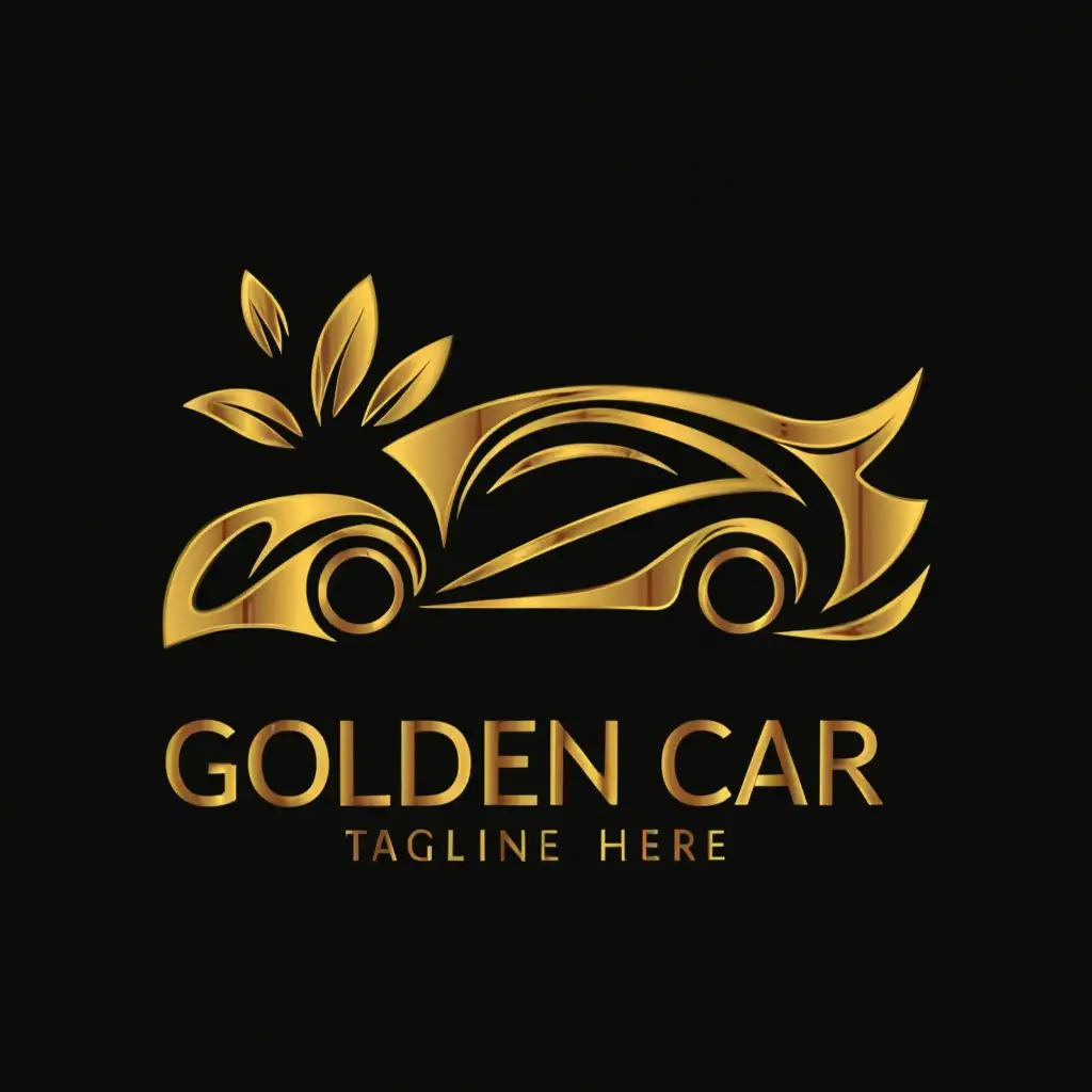 a logo design,with the text "Golden car", main symbol:The power of speed beauty,Moderate,be used in Travel industry,clear background