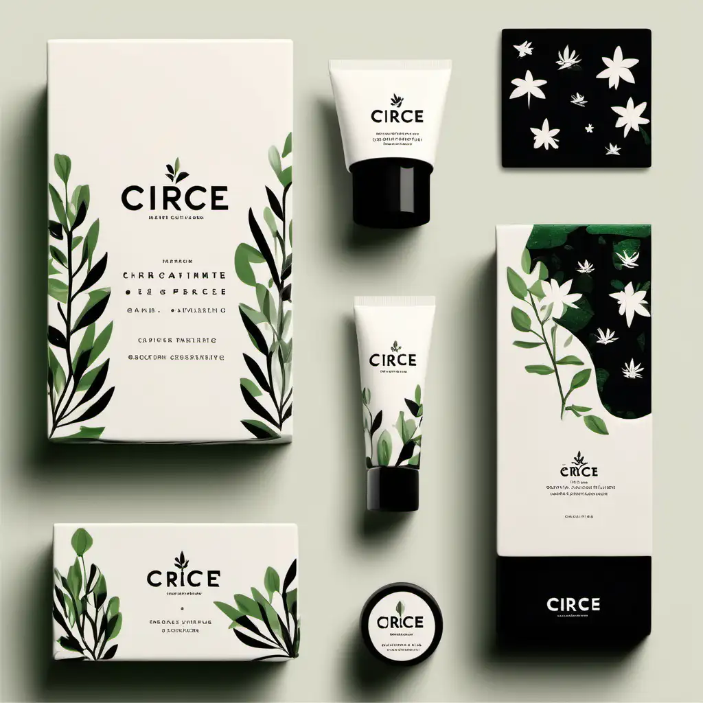 Circe Natural Handmade Body and Face Lotion Modern and Delicate Black Floral Design