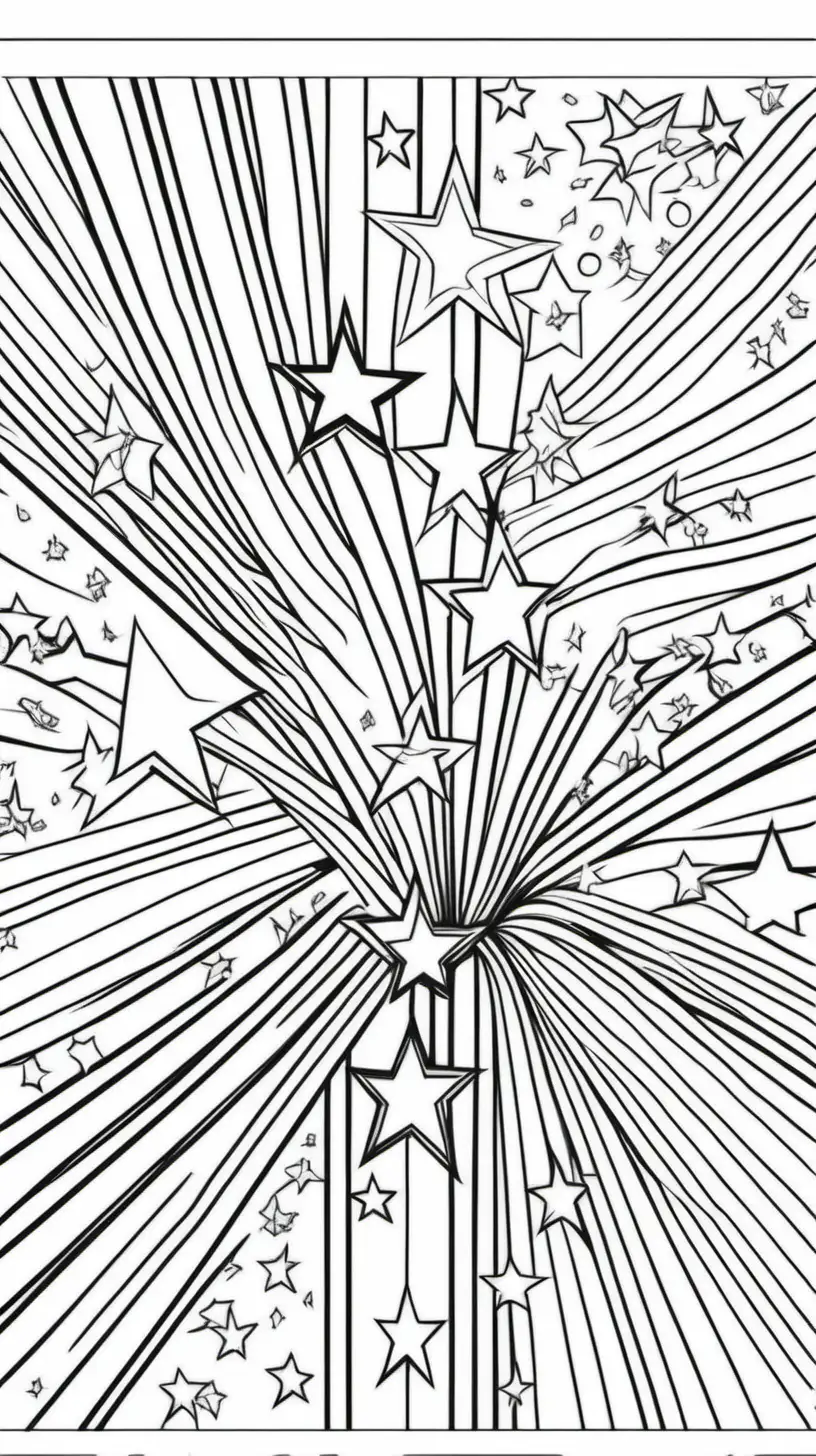 stars coloring page for kids vector lines, large basic patterns, style of a kids coloring book, thick, clear lines, low detail, no shading –ar 9:11