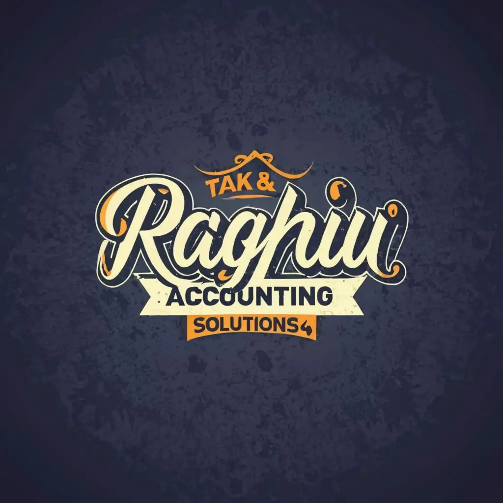 logo, Tax & Accounting Solutions 4U, with the text "Raghu Accountancy", typography, be used in Finance industry
