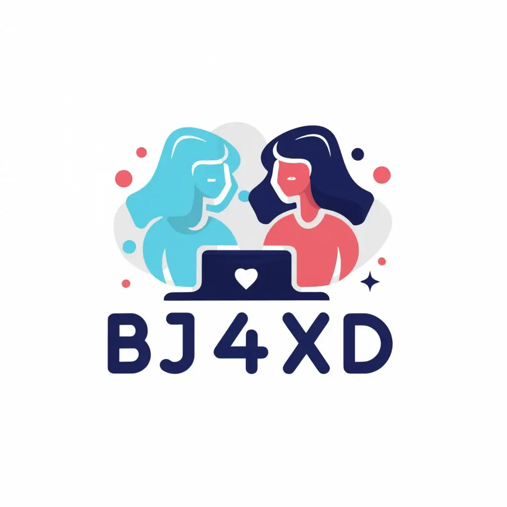 a logo design,with the text 'bj4xd', main symbol:Girls Chat Rooms,Moderate,clear background