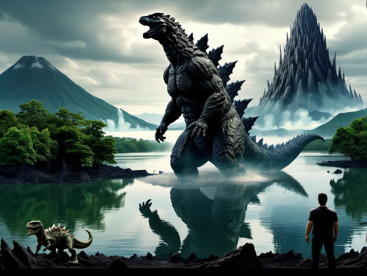 Majestic Godzilla Gazing at Prehistoric Island