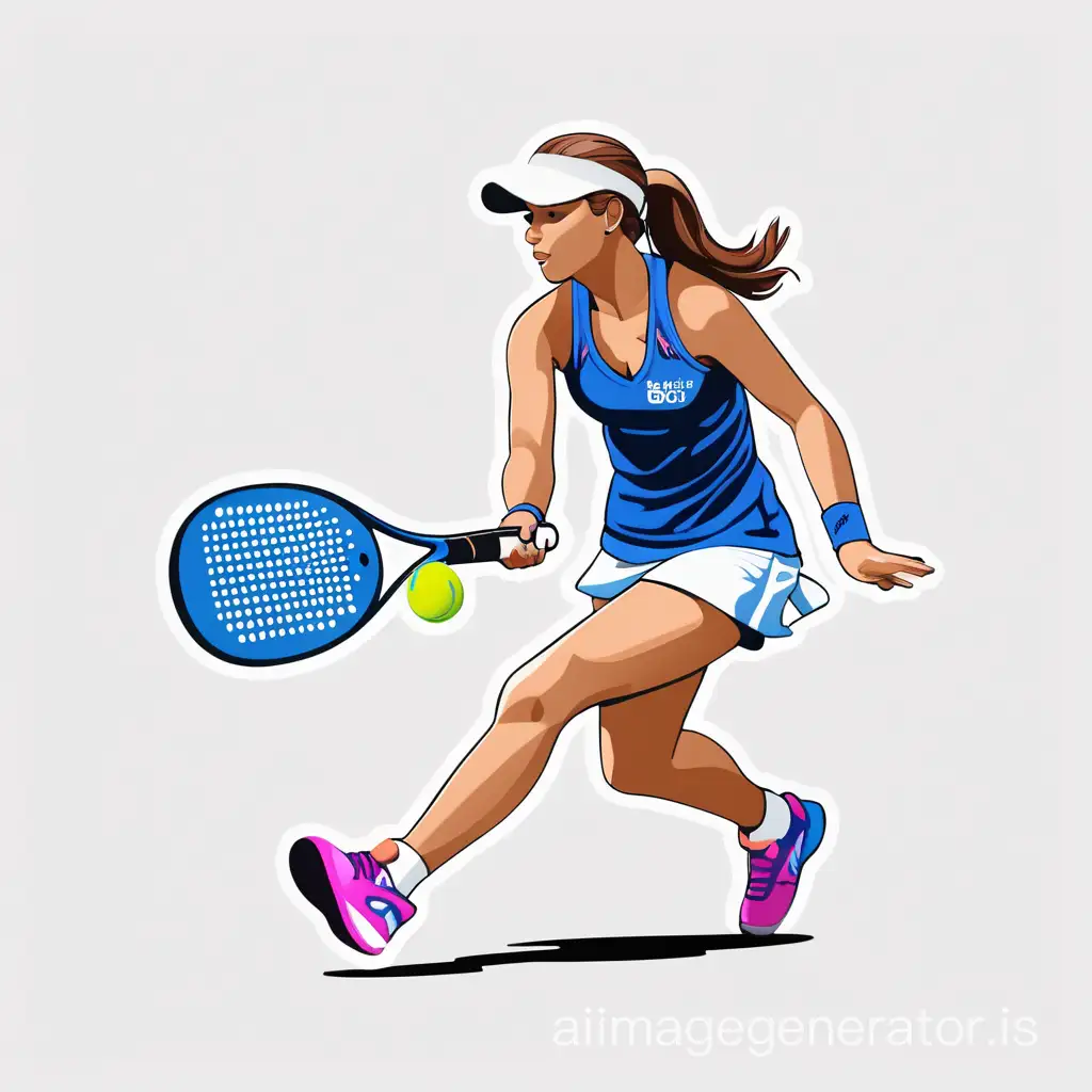 logo design,  no background, female padel player, 8k