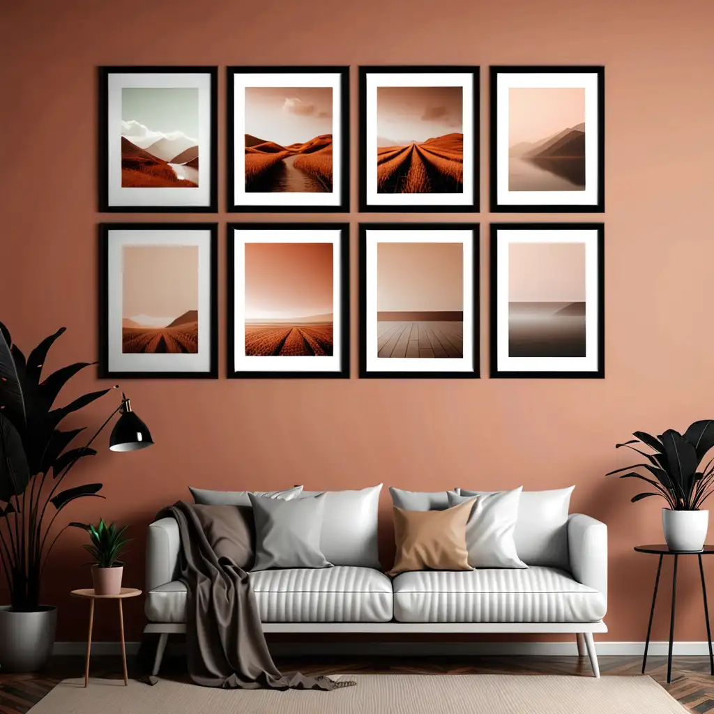 Aesthetic Mockup Wall Art Display with 10 Frames