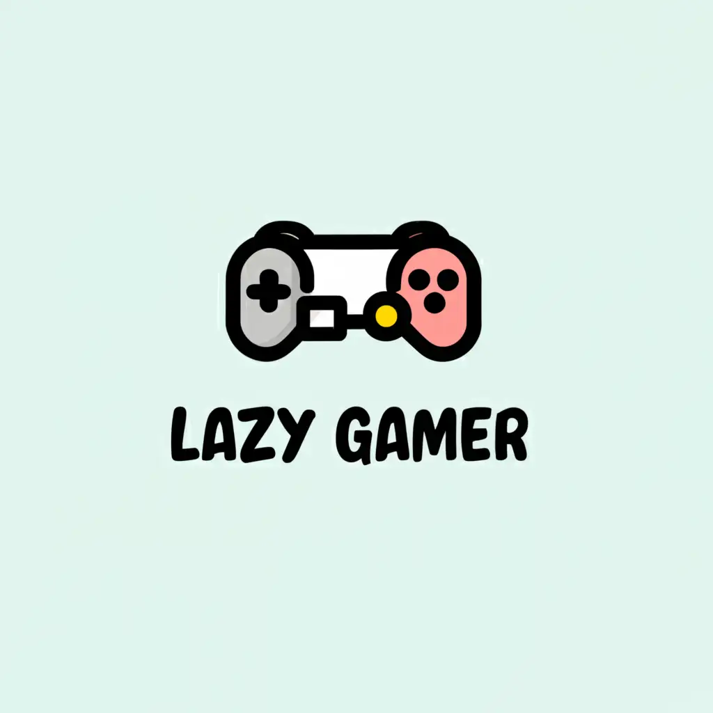 a logo design,with the text "Lazy gamer", main symbol:Game,Moderate,clear background