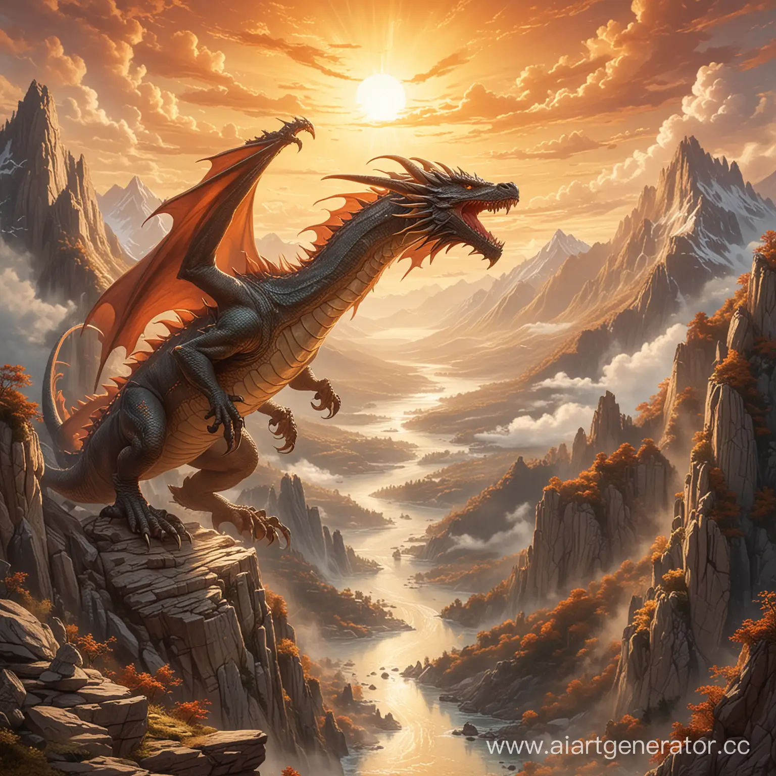 Majestic-Dragon-Soaring-Over-Sunlit-Mountains