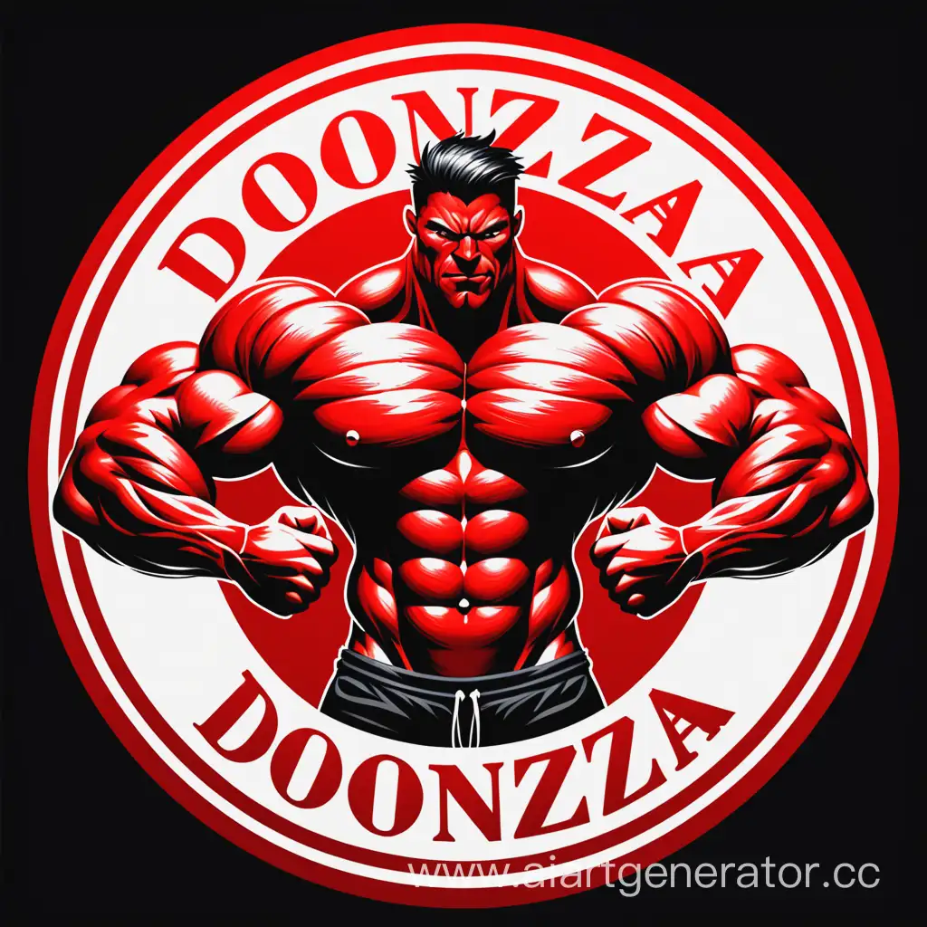 "DonZa" logo red muscles