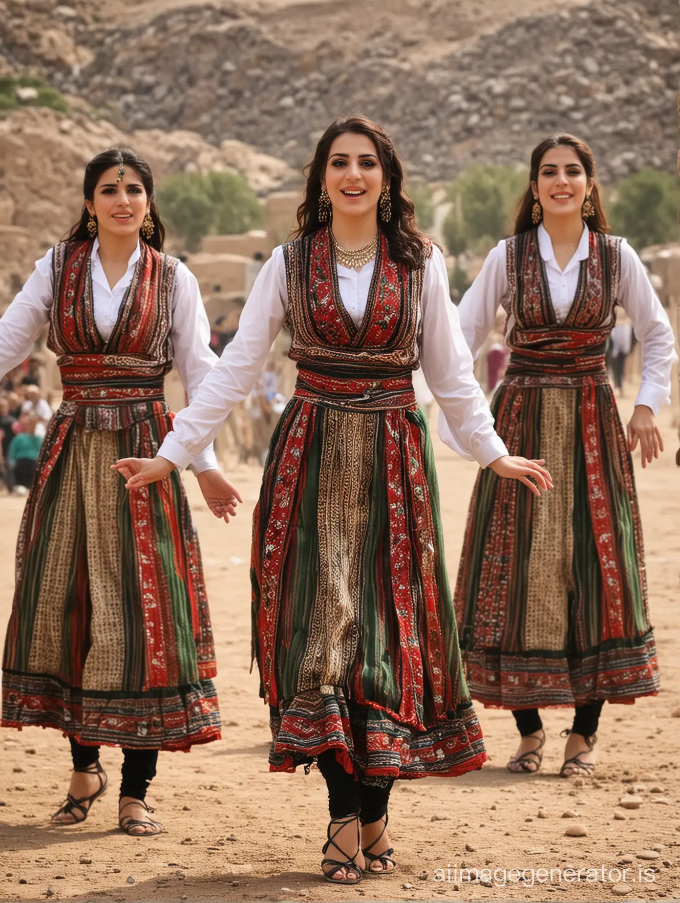 show me a group of Kurdi 
dance from iran