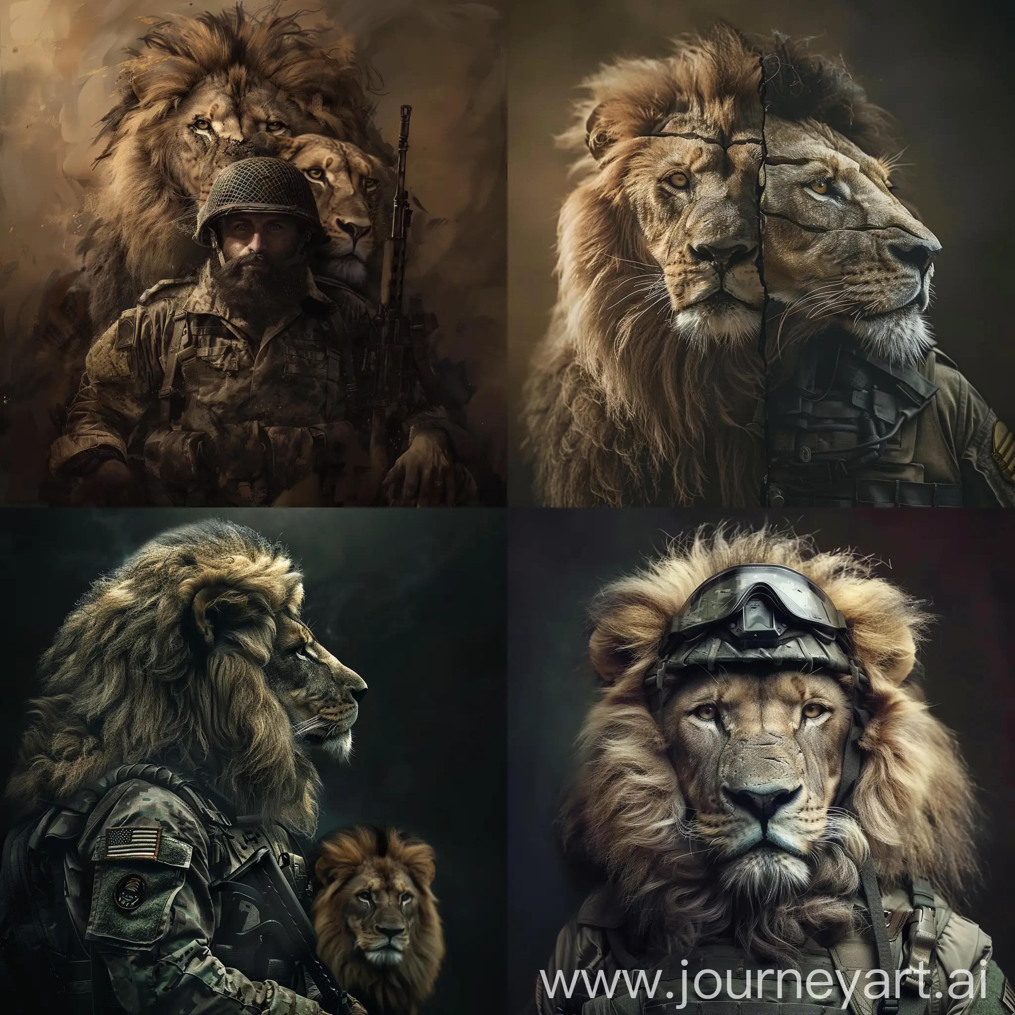 Majestic-Hybrid-Soldier-and-Lion-Art