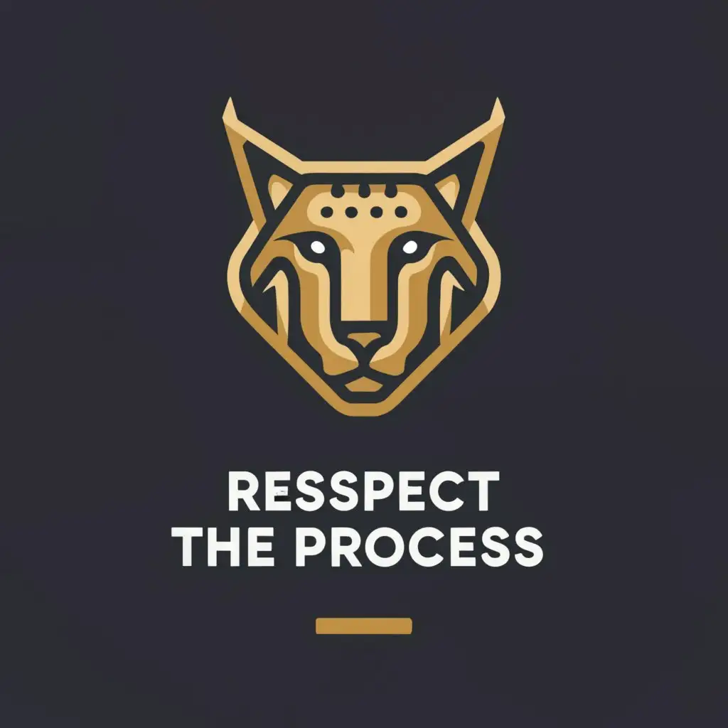 a logo design,with the text "RESPECT THE PROCESS", main symbol:Lynx minimalist,Minimalistic,be used in Sports Fitness industry,clear background
