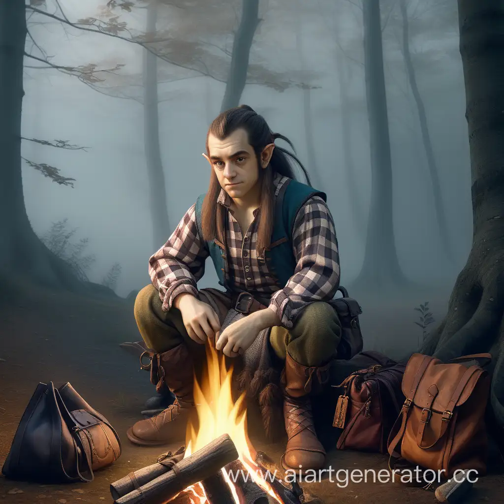 Halfling-Traveler-by-Campfire-in-Misty-Forest-with-Ghostly-Companion