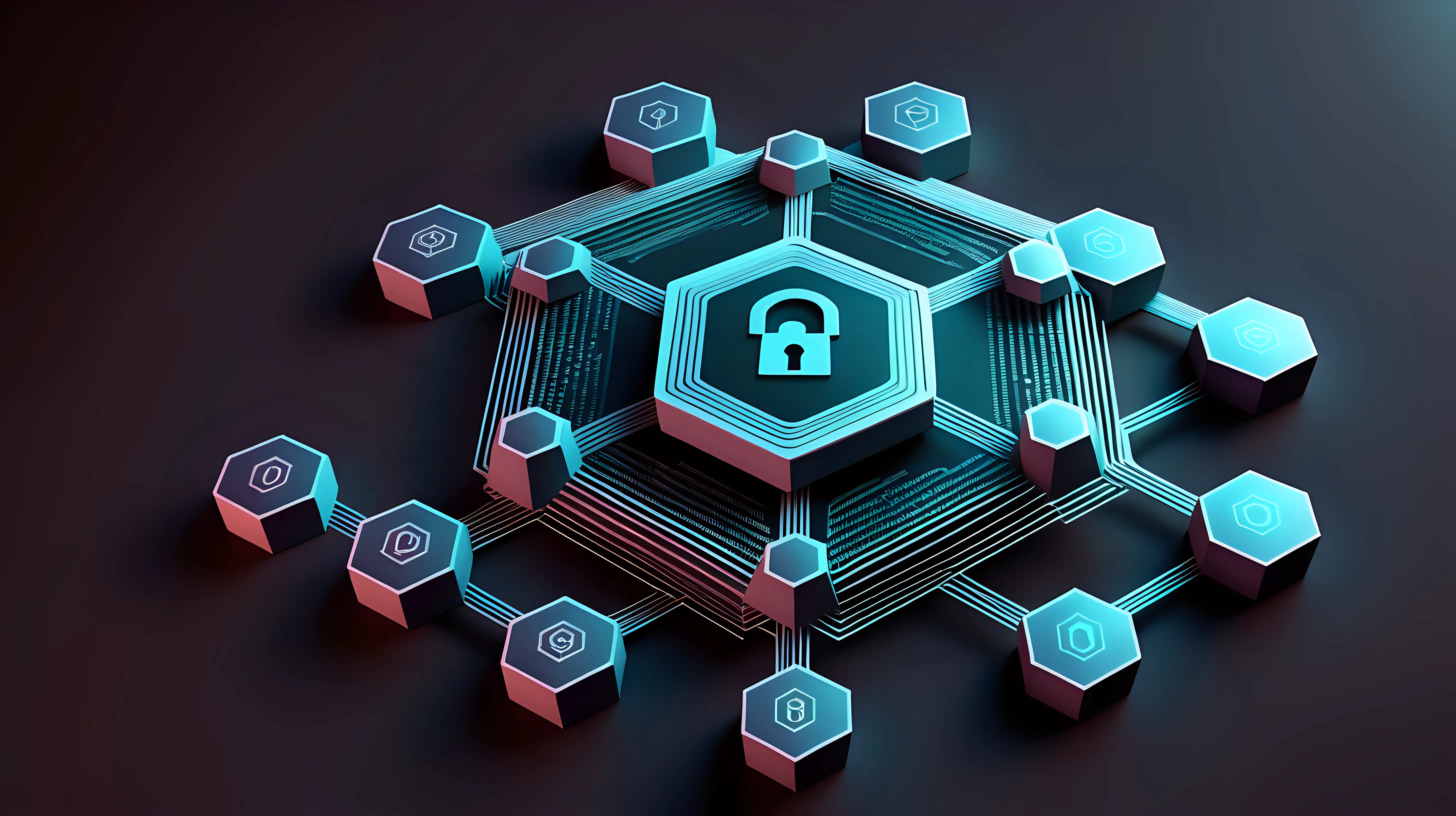 Hexagonal Cyber Encryption Pattern in Futuristic Digital Space