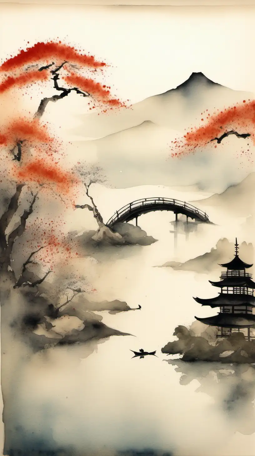 A zen image in the style of japanese watercolour