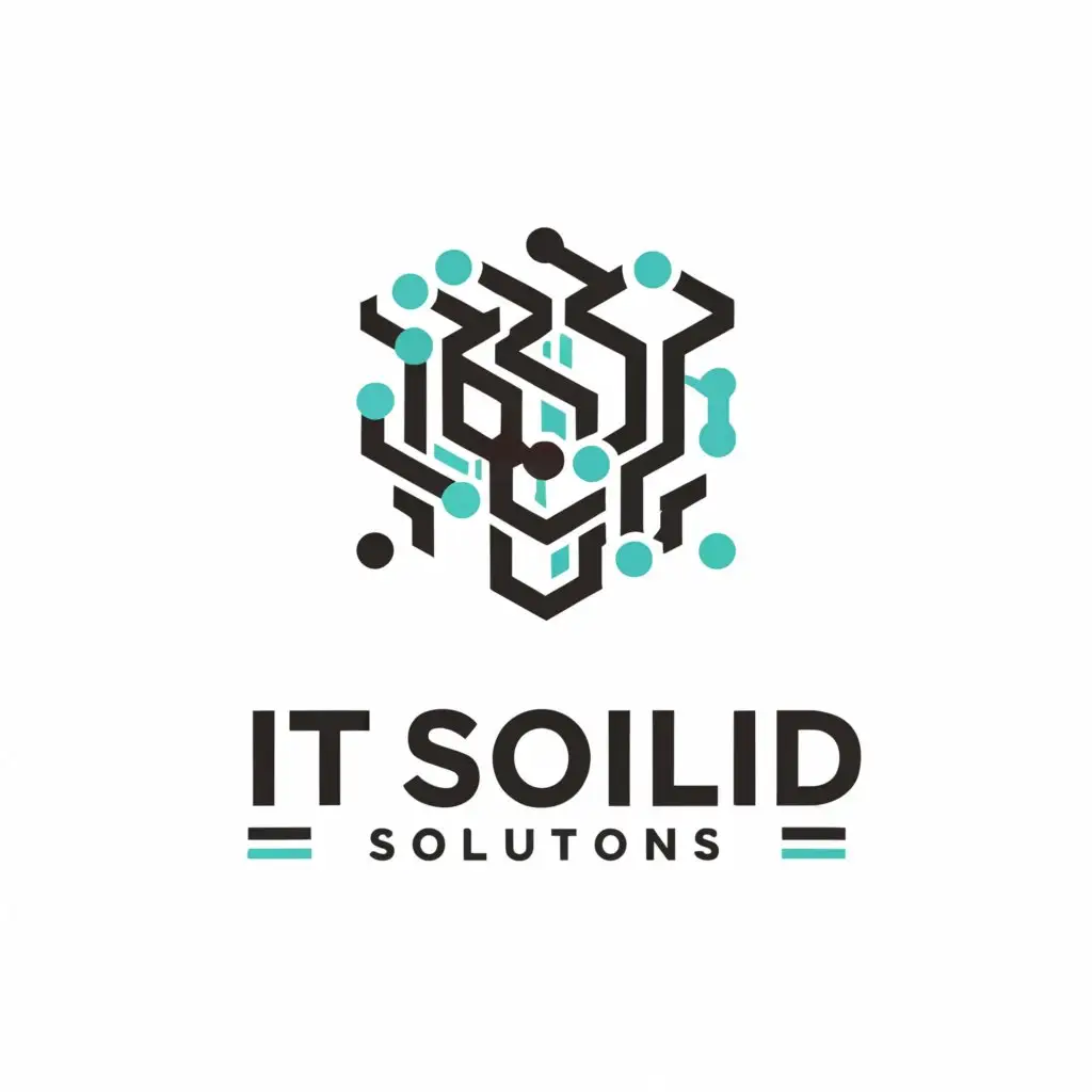 a logo design,with the text "IT Solid Solutions", main symbol:cube with neuronal network inside,Moderate,be used in Technology industry,clear background