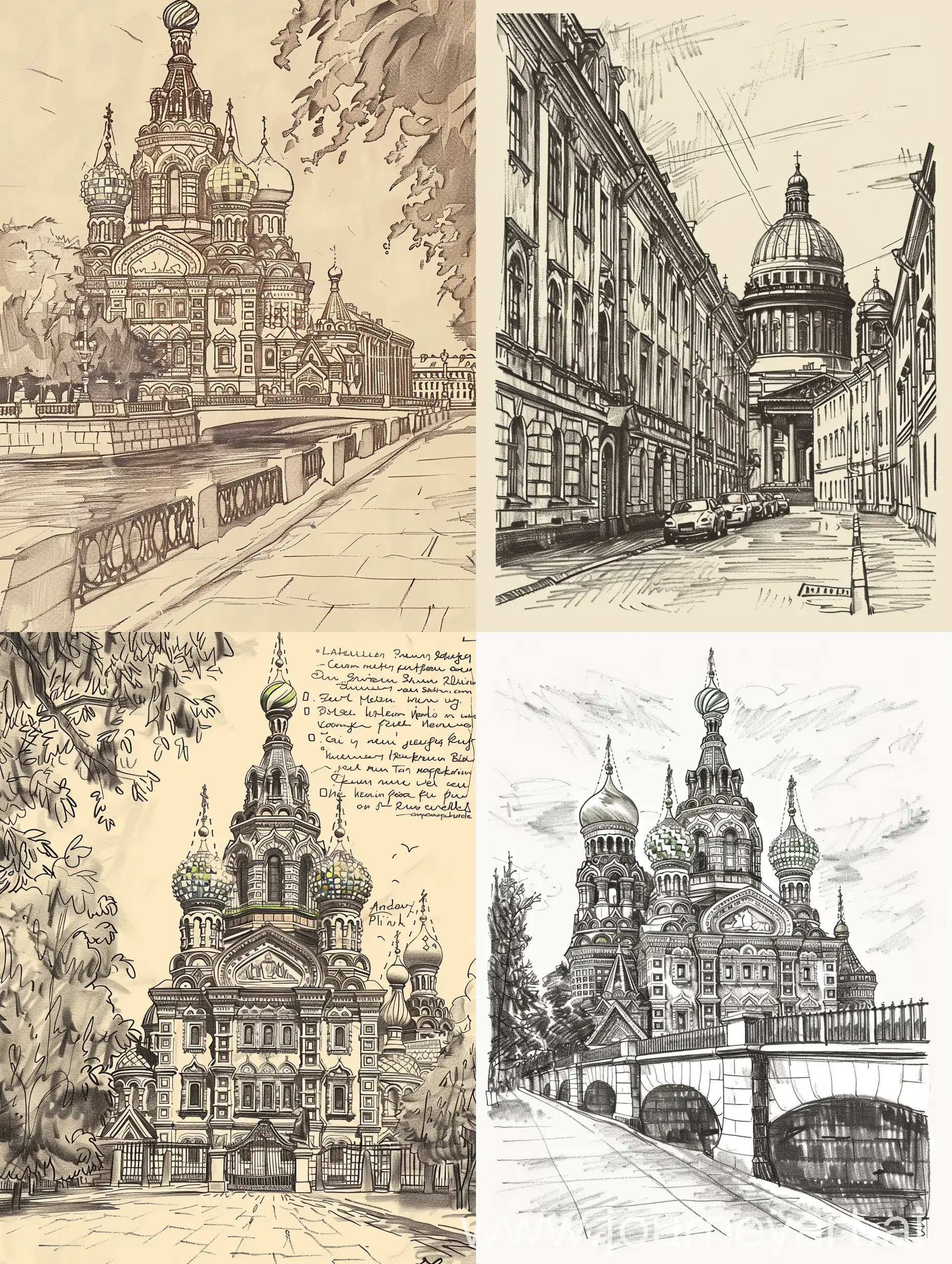 Saint-Petersburg-HandDrawn-Postcard-Art-with-Unique-Perspective