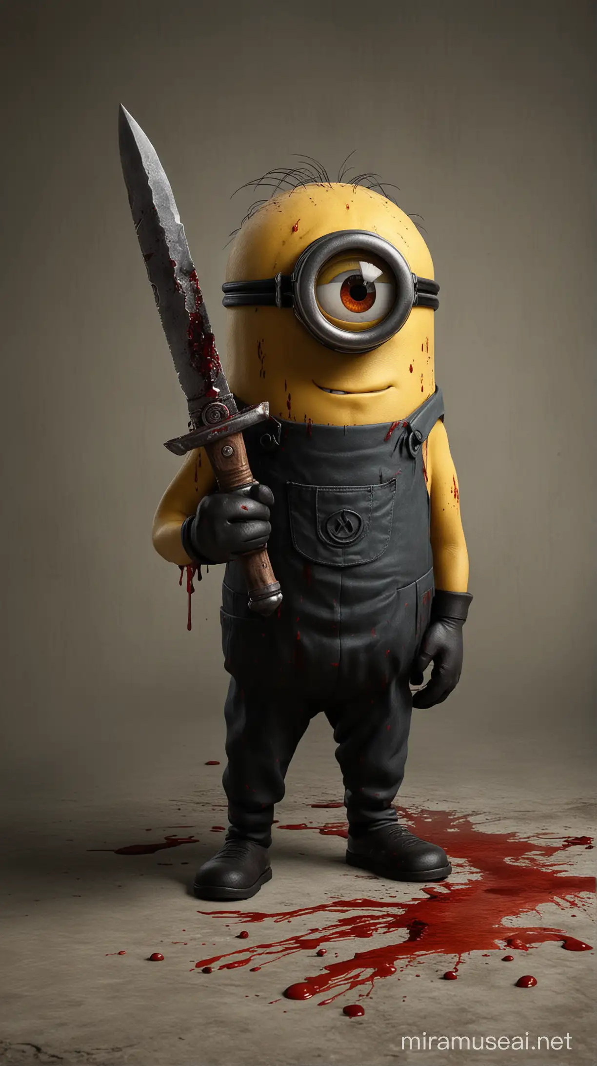 Minion in Halloween Terror with Realistic Textures