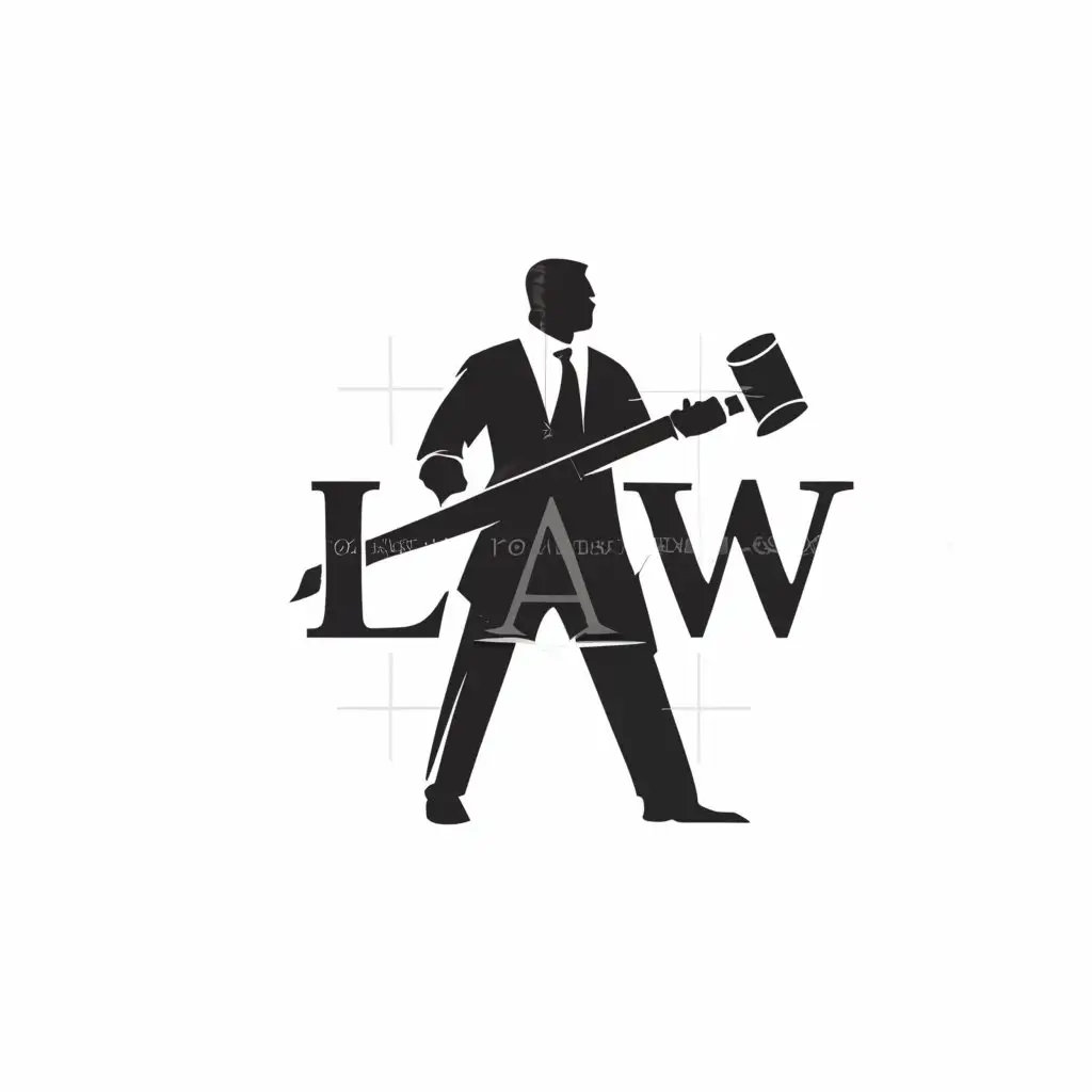 a logo design,with the text "LAW", main symbol:strong lawyer,Minimalistic,be used in Legal industry,clear background