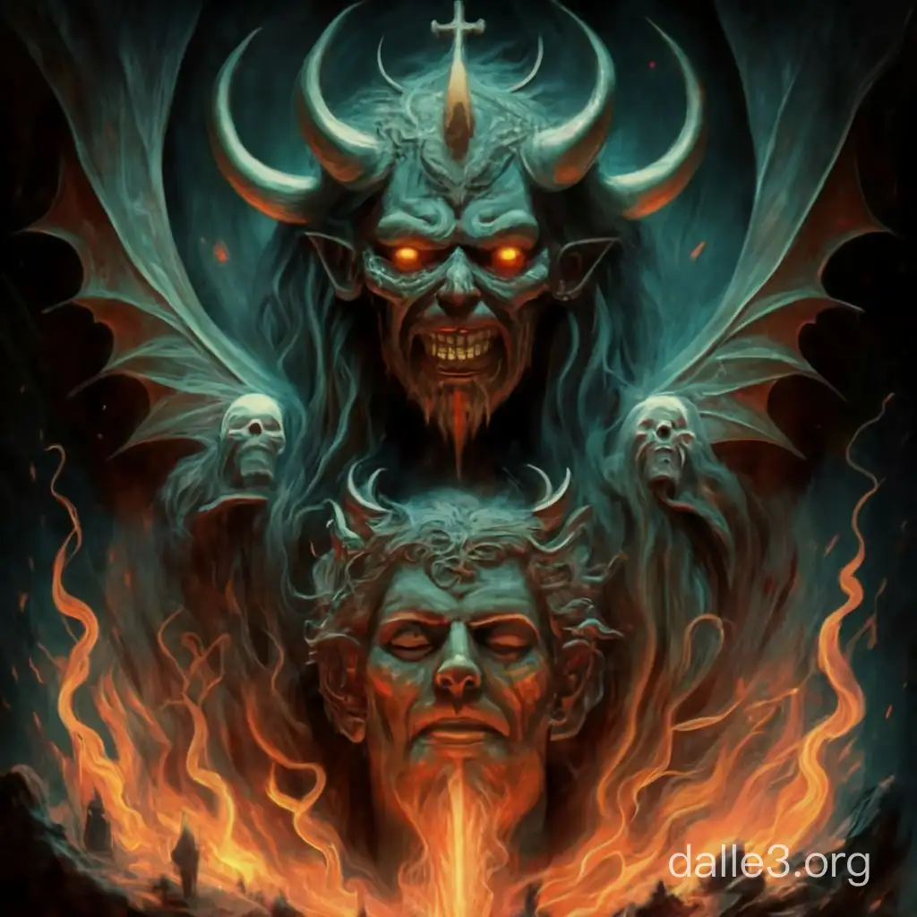 ужасное изображение дьявола  и Бога 