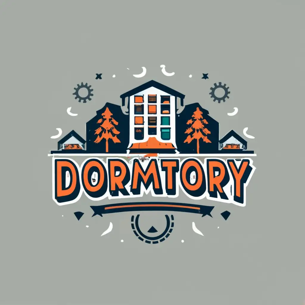 logo, Dormitory, with the text "Dormitory", typography, be used in Internet industry