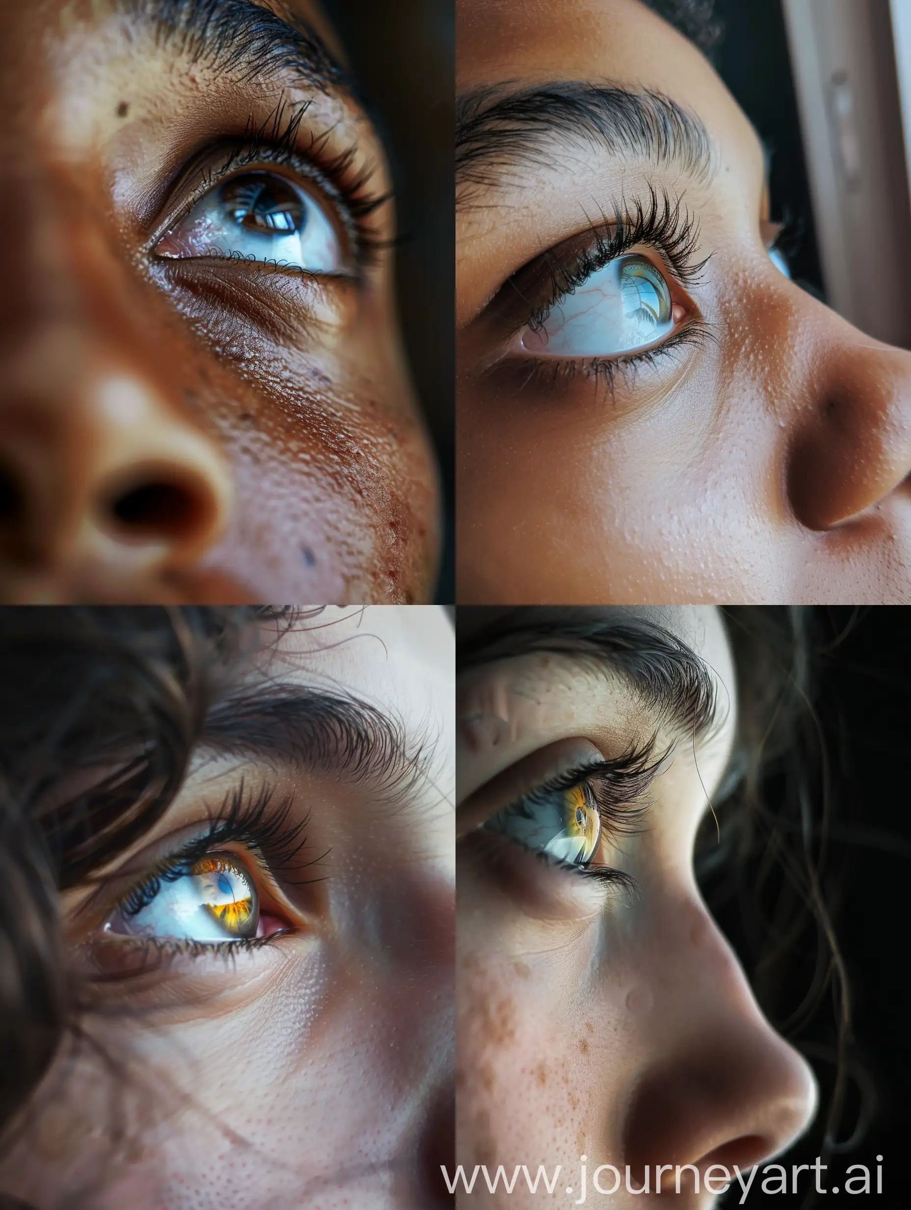 A close-up of a person's eyes filled with dreams and hope.