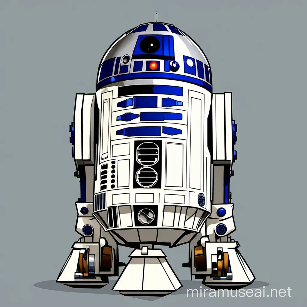 R2D2 Droid from Star Wars on Desert Planet