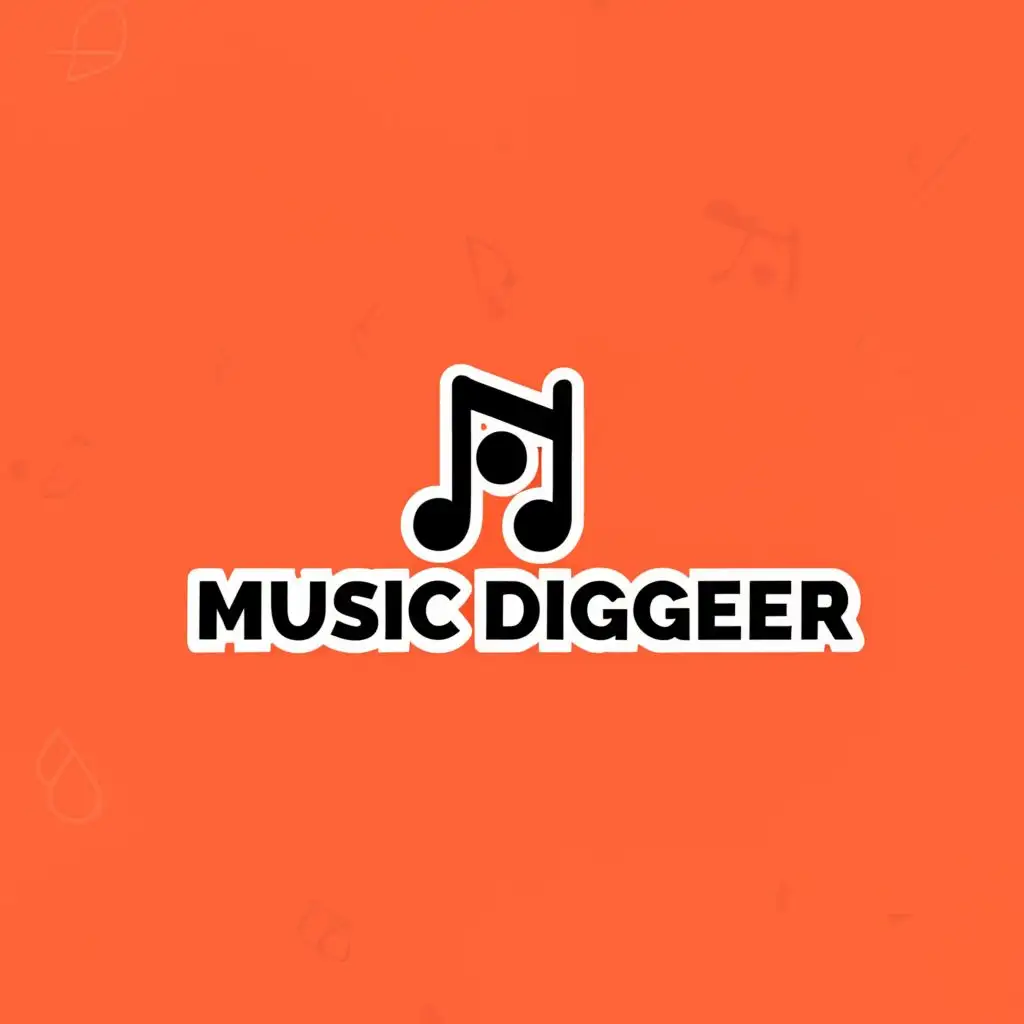 a logo design,with the text "Music Digger", main symbol:Music Note,Moderate,clear background