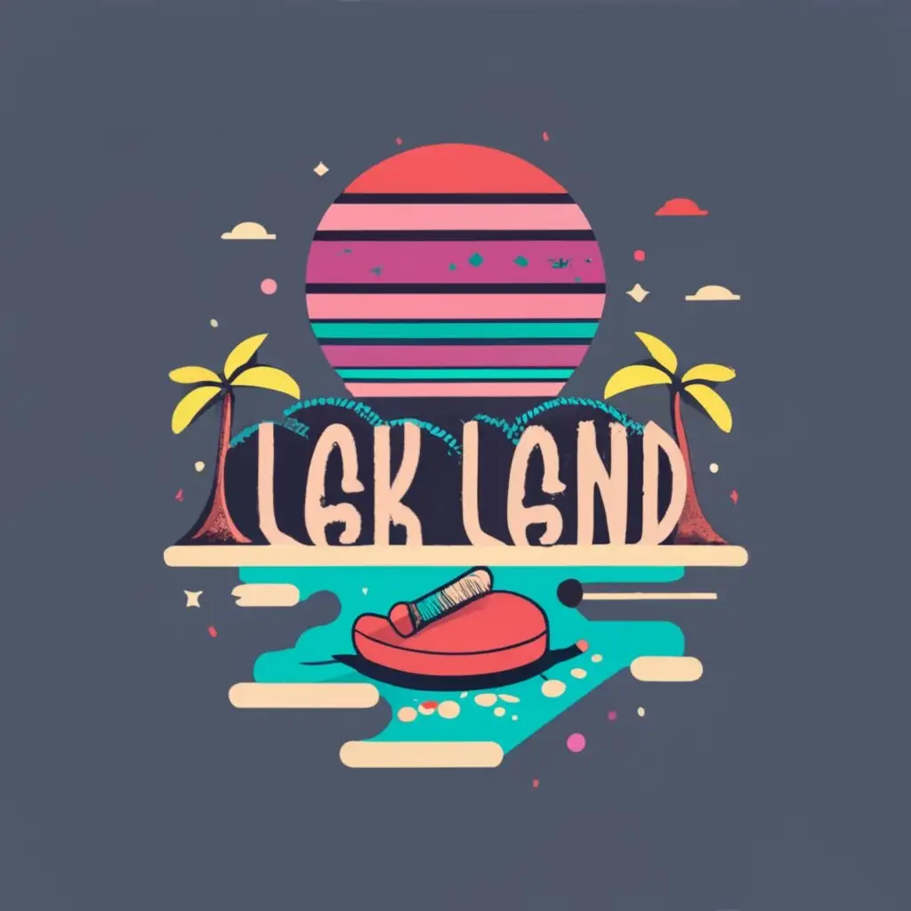 logo, island nail polish, with the text "Lak Land", typography, be used in Beauty Spa industry