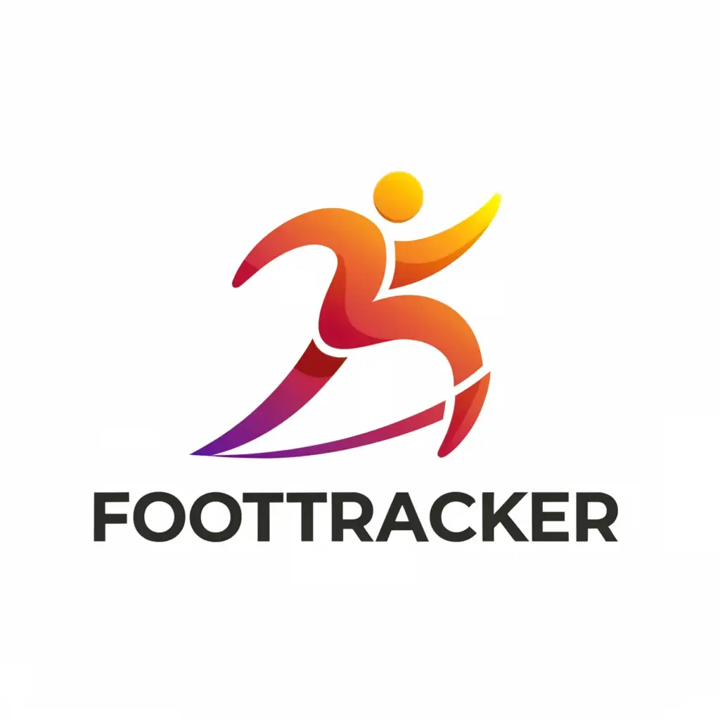a logo design,with the text "FootTracker", main symbol:Man running,Moderate,be used in Sports Fitness industry,clear background